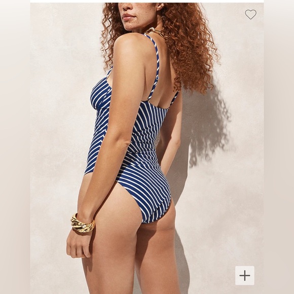 Jcrew Balconette underwire one-piece swimsuit in stripe - Picture 3 of 7